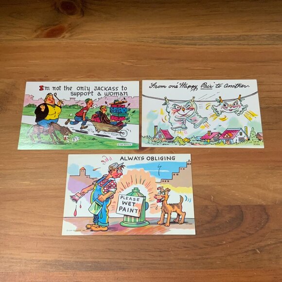 VINTAGE COMIC POSTCARDS - CURTEICH LOT OF 3 #P-191, P-215, P-237 - Picture 1 of 2